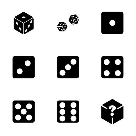 dice icon set on white backgroundのイラスト素材