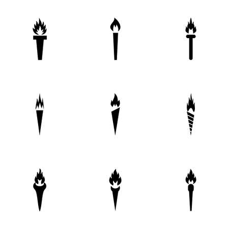 torch icon set on white backgroundのイラスト素材