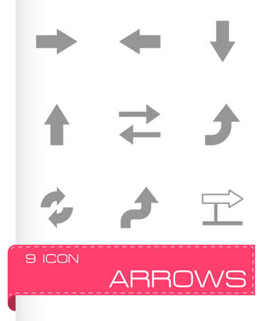 black arrows icons set on white backgroundのイラスト素材