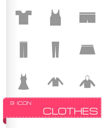 black clothes eyes icons set on white backgroundのイラスト素材