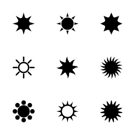 sun icon set on white backgroundのイラスト素材