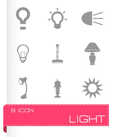 light icons set on white backgroundのイラスト素材