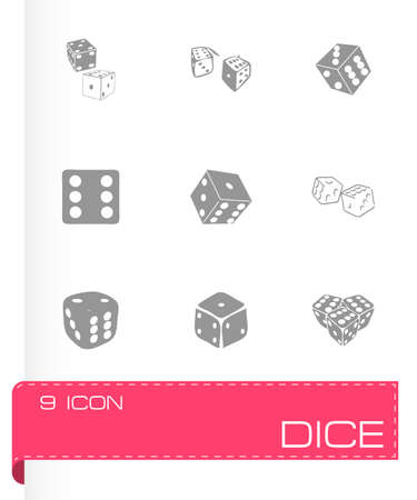Vector dice icon set on grey backgroundのイラスト素材