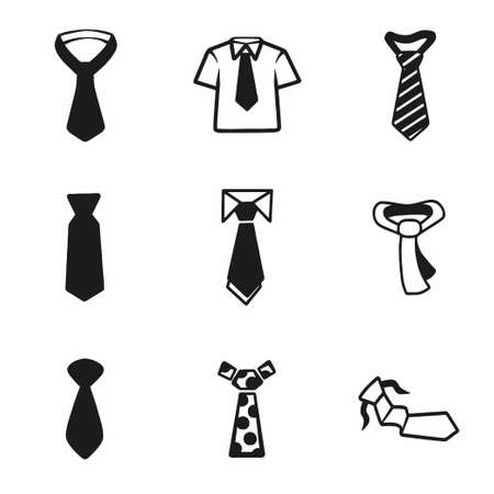 Vector tie icon set on white backgroundのイラスト素材