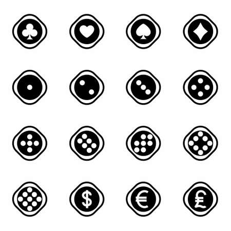 Vector Dice icon set on white backgroundのイラスト素材