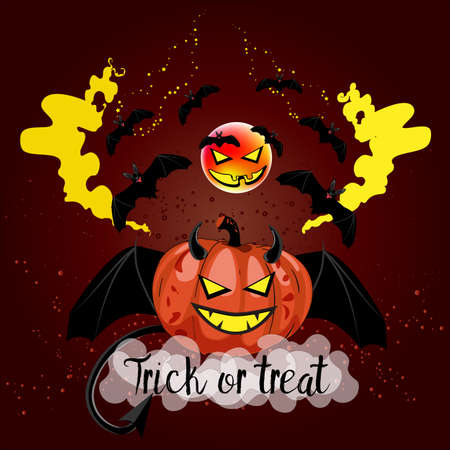 Jack o lantern in vampire costume.のイラスト素材