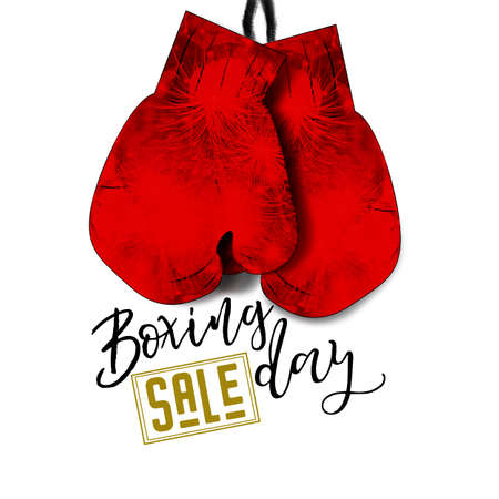 boxing day concept with red watercolor glovesの写真素材