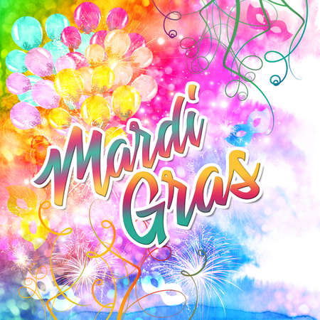 Mardi Gras event colorful backgroundの写真素材