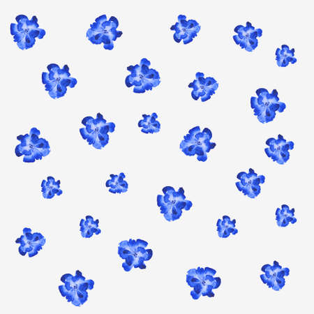 isolated on white blue watercolor pansies in bloom patternの写真素材