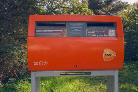 Hague, The Netherlands, October 05, 2018: Close up view of mailbox of Nethrland postのeditorial素材