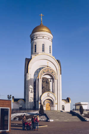 Moscow, Russia, March 10, 2017: Orthodox Church named after Saint George and built up in honor to victory in world war IIのeditorial素材