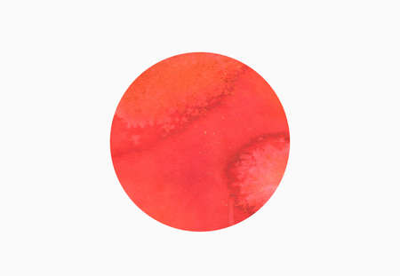 Illustration of flag of Japan with watercolor element on white background