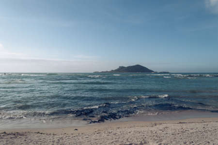 seascape with small island view in daylight from Geumneung  beachの写真素材