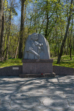 Zelenogradsk, Russia - may 11, 2021: monument dedicated to Adam Mickiewiczthe poet in the city parkのeditorial素材