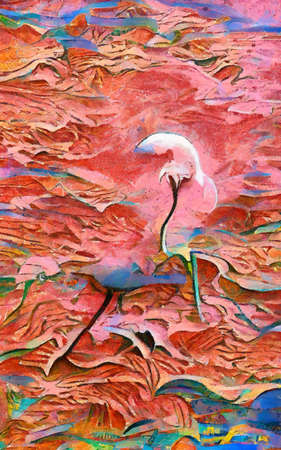 Wall fine art paining in oil mixed style, stock, contemporary impressionism artwork for sale, vibrant abstract art, colorful brush strokes, print for decoration canvas, case, paper, poster, cardの写真素材