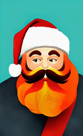 Digital watercolor drawing Santa Claus, isolated portrait. art print. Christmas mood.の写真素材