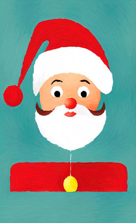 Digital watercolor drawing Santa Claus, isolated portrait. art print. Christmas mood.の写真素材