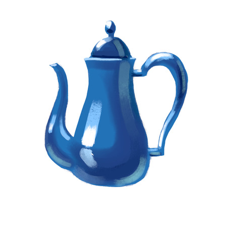 Ceramic teapot drawnの写真素材
