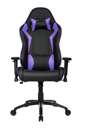 gaming chair purple color on white backgroundの写真素材