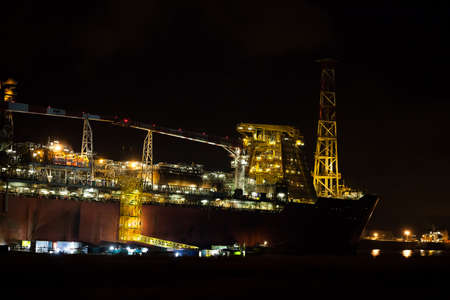 FPSO ship docked in Rotterdamの写真素材
