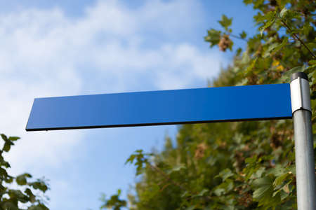 Blank blue street sign.の写真素材
