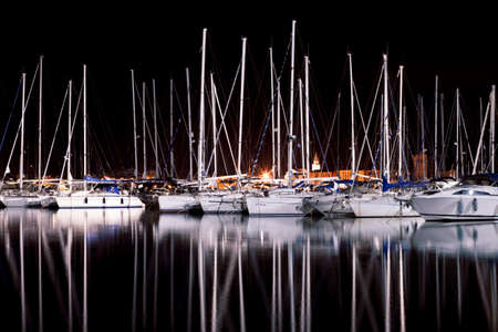 Marina with many boats dockedの写真素材