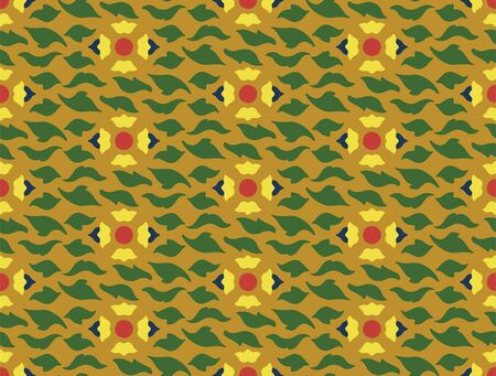 Seamless repeating pattern. Colorful floral geometric motif.のイラスト素材