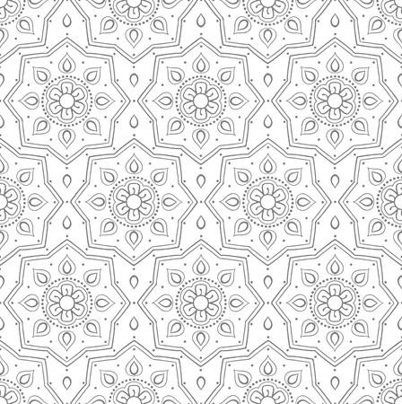 Abstract seamless repeating pattern. Old style motif.のイラスト素材