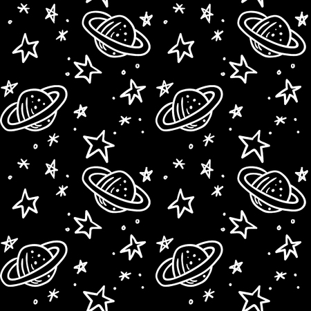 Planets and Stars Patternのイラスト素材