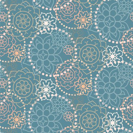 Flowers and Dots Patternのイラスト素材