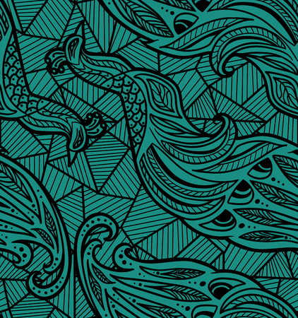 Peacock Boho Patternのイラスト素材
