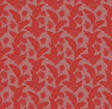 Peony Flowers Patternのイラスト素材