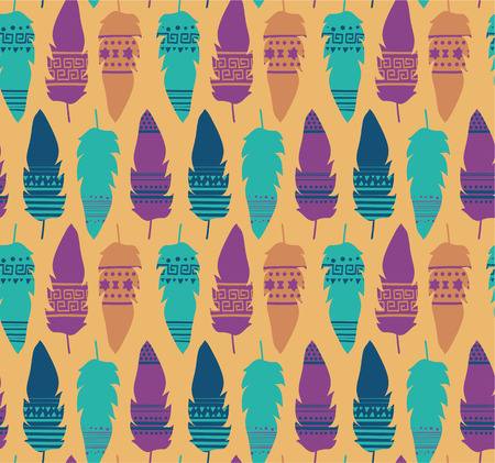 Colorful Feathers Patternのイラスト素材