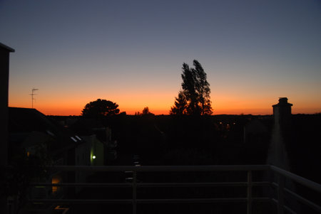 Sunset in the city of Alba Iulia, Romania.の写真素材