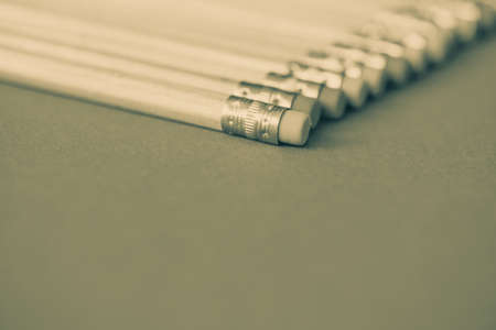 Back to school. Pencils on color paper background with copy space using as art,drawing,sketching,writing concept.の写真素材