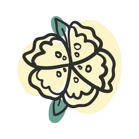 pretty flower on a yellow backgroundのイラスト素材