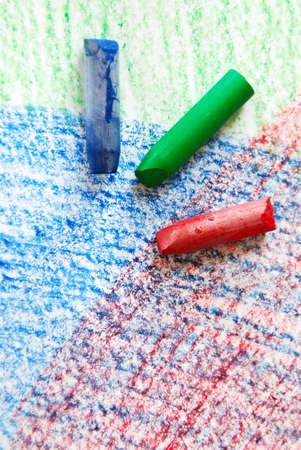 Watercolor Crayons - Red, green and blue water color crayons on art paper.
の写真素材