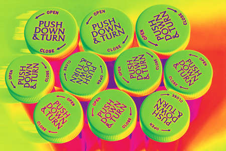 Psychedelic Drugs - abstract image of drug bottles in mind blowing colors.の写真素材