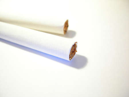 Cigarettes over a white backgroundの写真素材
