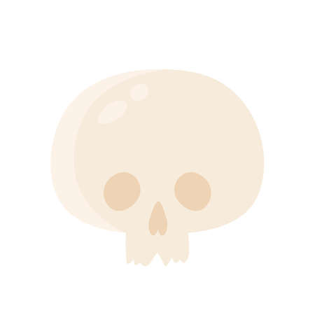 Human scull. Bones, skeleton, head. Halloween holiday concept. Vector illustration in cartoon style. Isolated on white background.のイラスト素材