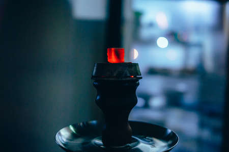 Hookah with coconut charcoal for relax and shisha smokeの写真素材