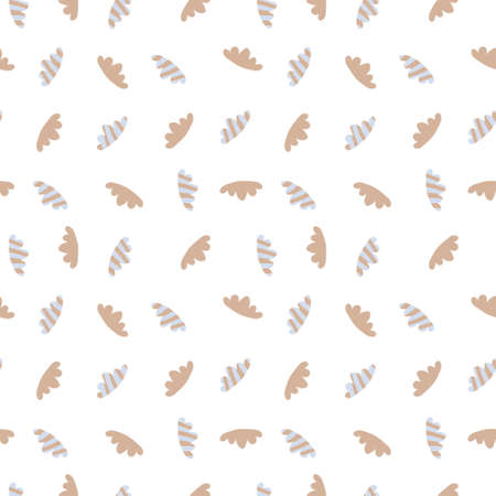 Tender summer seamless pattern of striped clouds. Perfect for scrapbooking, textile and prints. Doodle style illustration for decor and design.の写真素材