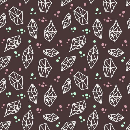 Dark crystal seamless pattern with colorful spots. Perfect for T-shirt, textile and prints. Hand drawn illustration for decor and design.の写真素材