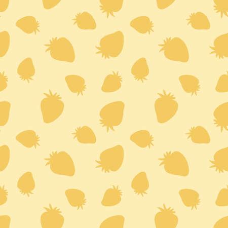 Hand drawn strawberries silhouette seamless pattern. Perfect for T-shirt, textile and prints. Doodle illustration for decor and design.の写真素材