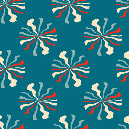 Ultramodern sun rays round shapes seamless pattern. Perfect abstract print for tee, textile and...