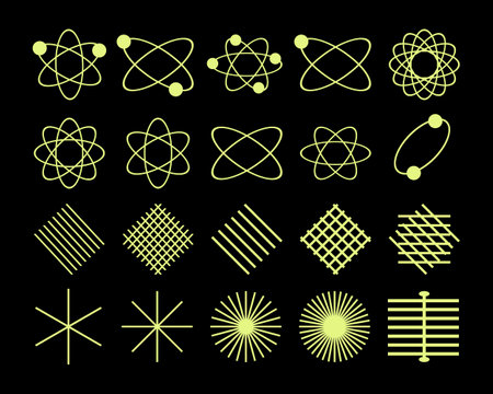 Geometric poster in trendy retro brutalist style. Brutalist bauhaus contemporary forms collection. Primitive vector illustration.のイラスト素材