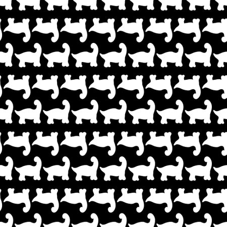 Monochrome seamless pattern with dinosaurs silhouettes. Perfect print for tee, textile and fabric. Simple illustration for decor and design.の写真素材