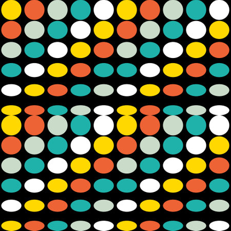 Abstract round shapes seamless pattern. Primitive background print for tee, paper, textile and...
