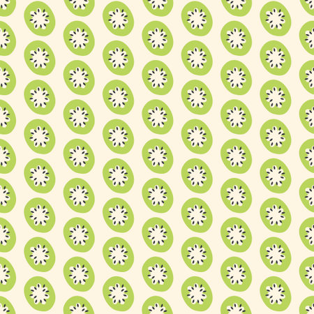 Modern art minimalist style kiwifruit seamless pattern. Perfect for banner, textile, fabric, paper, label, sale. Hand drawn illustration.の写真素材