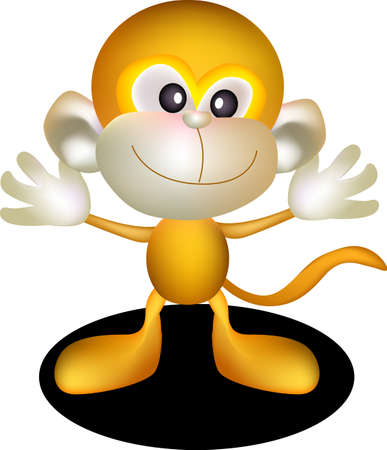 vector illustration for a monkey open its arm.